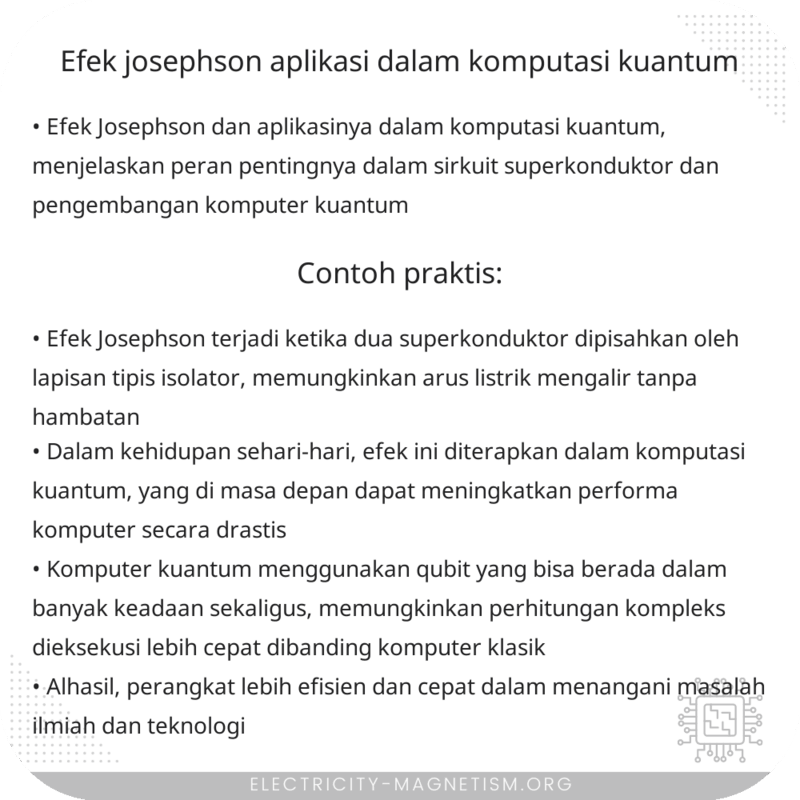 Efek Josephson | Aplikasi dalam Komputasi Kuantum