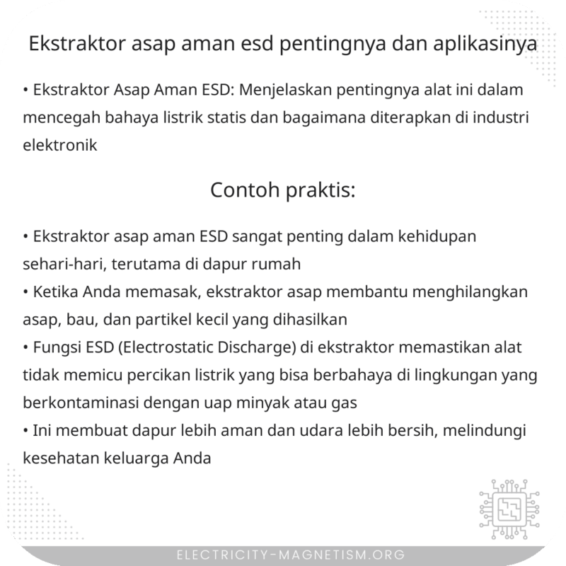 Ekstraktor Asap Aman ESD | Pentingnya dan Aplikasinya
