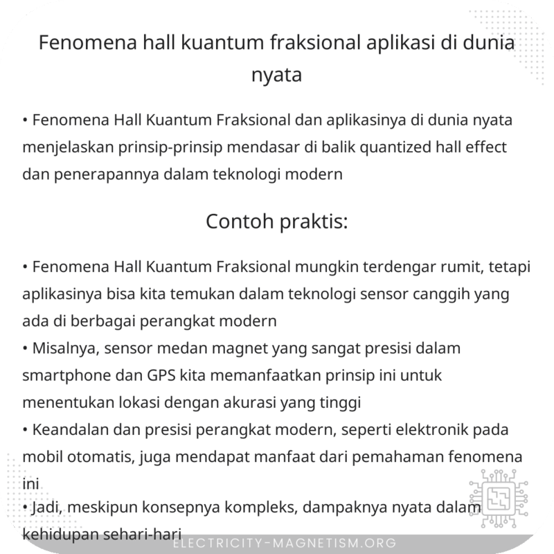 Fenomena Hall Kuantum Fraksional | Aplikasi di Dunia Nyata