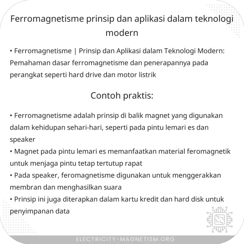 Ferromagnetisme | Prinsip dan Aplikasi dalam Teknologi Modern