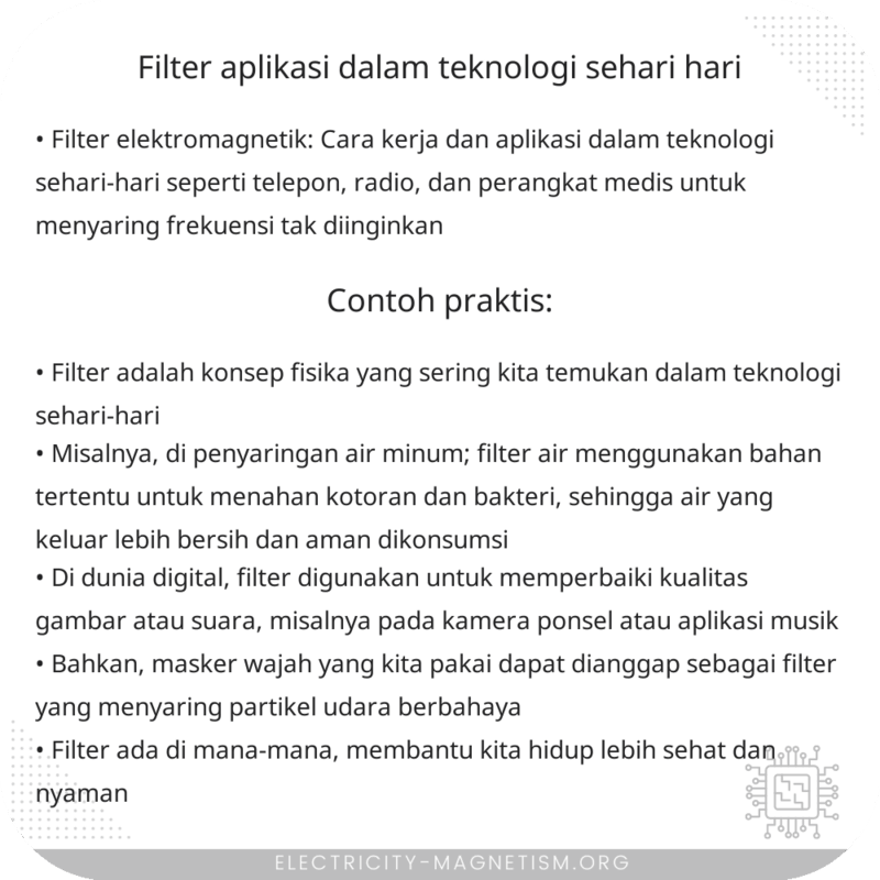 Filter | Aplikasi dalam Teknologi Sehari-hari