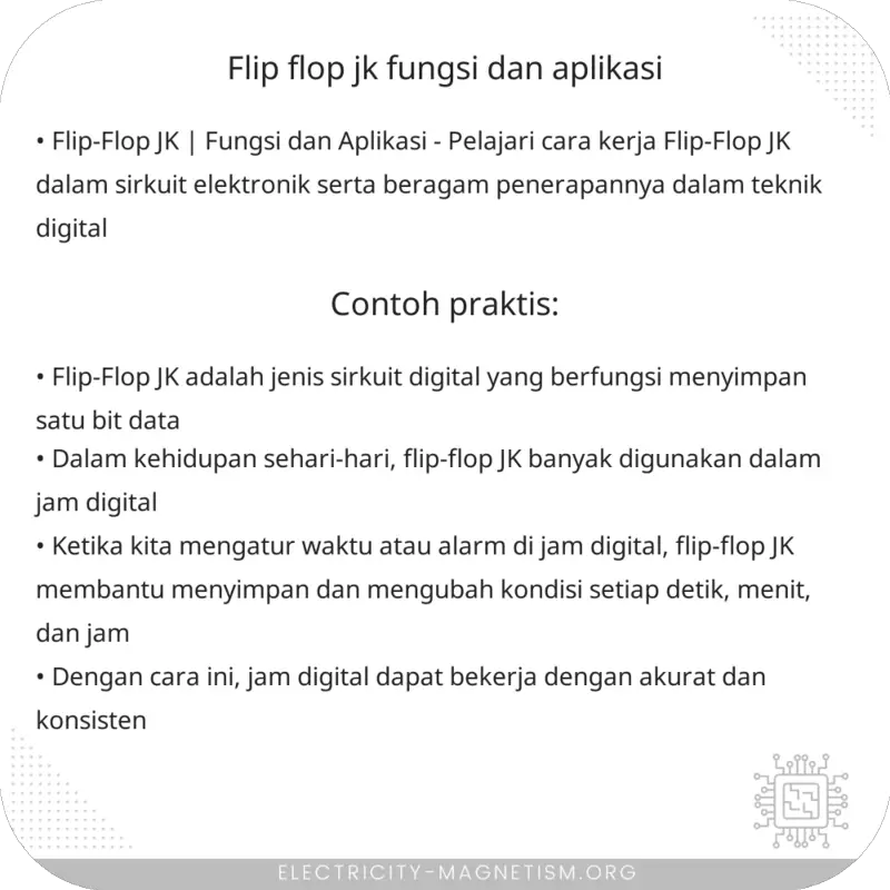 Flip-Flop JK | Fungsi dan Aplikasi