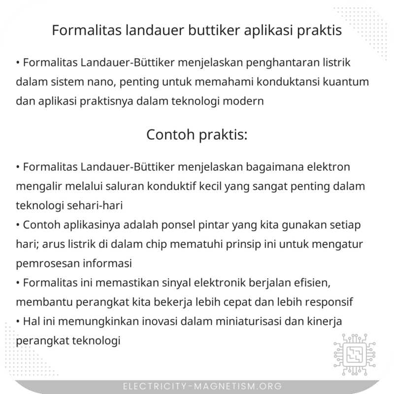 Formalitas Landauer-Büttiker | Aplikasi Praktis