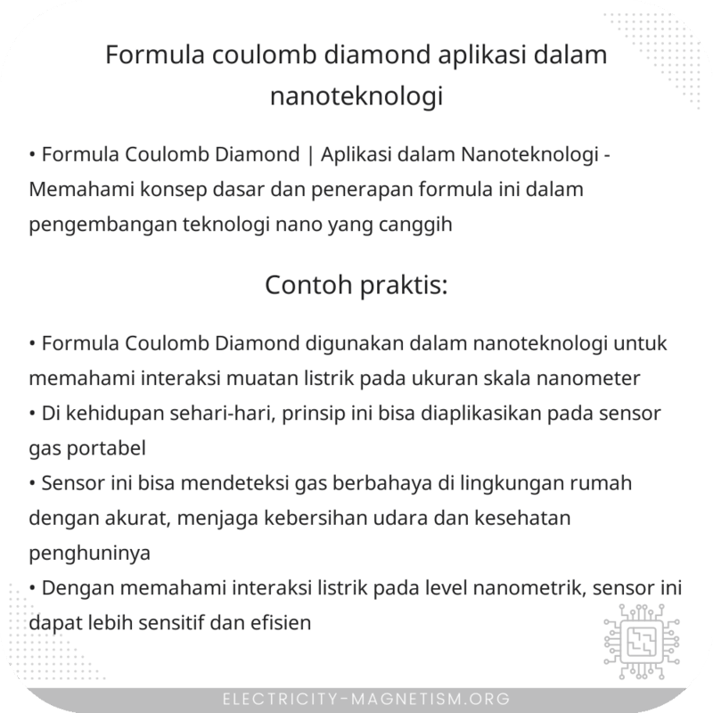 Formula Coulomb Diamond | Aplikasi dalam Nanoteknologi