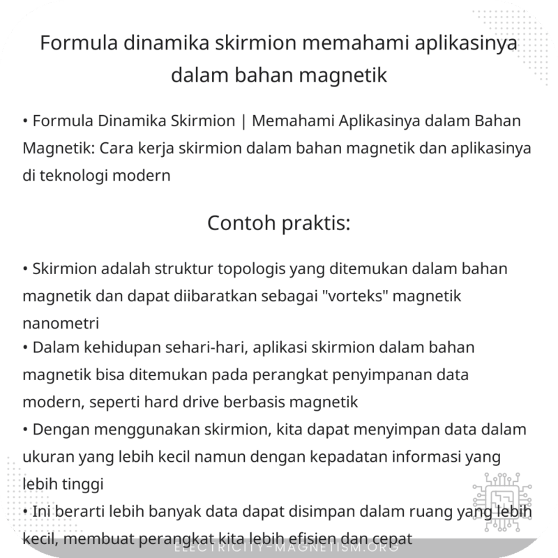 Formula Dinamika Skirmion | Memahami Aplikasinya dalam Bahan Magnetik
