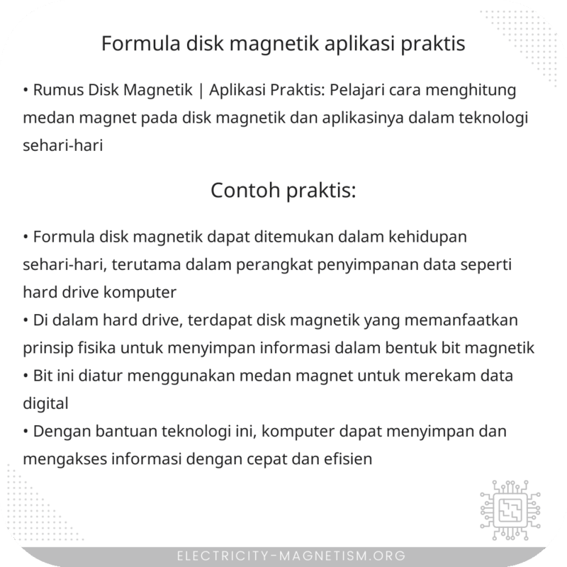 Formula Disk Magnetik | Aplikasi Praktis