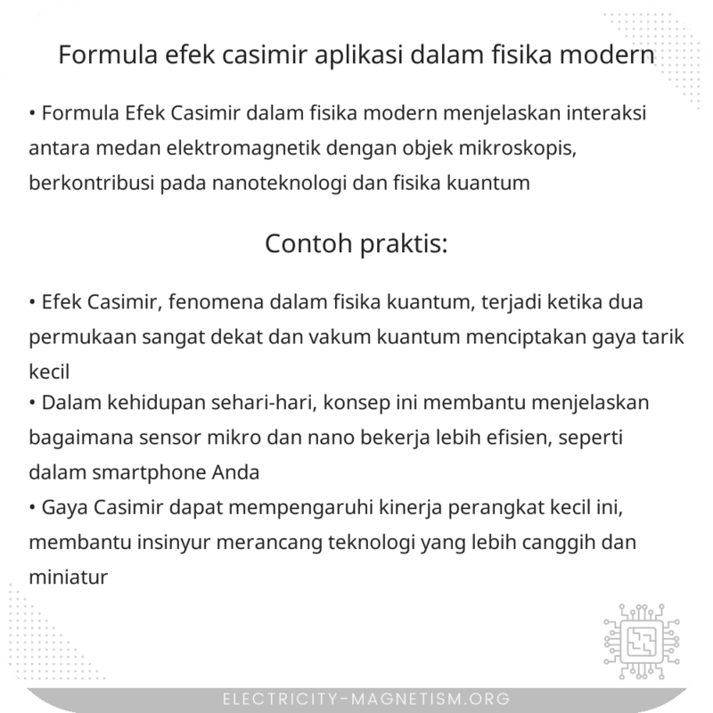 Formula Efek Casimir | Aplikasi dalam Fisika Modern