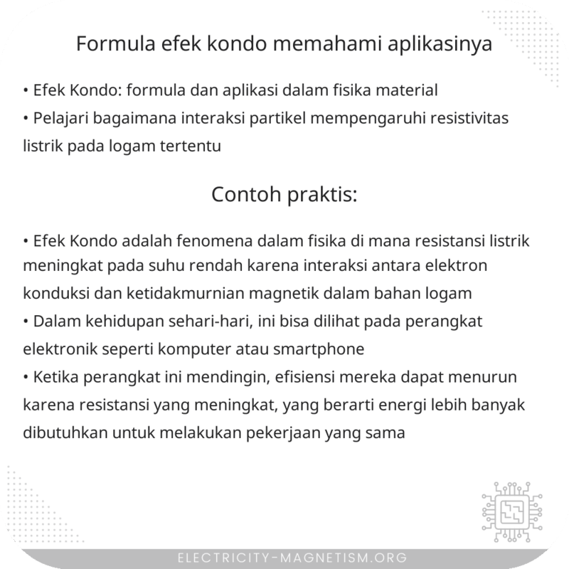 Formula Efek Kondo | Memahami Aplikasinya
