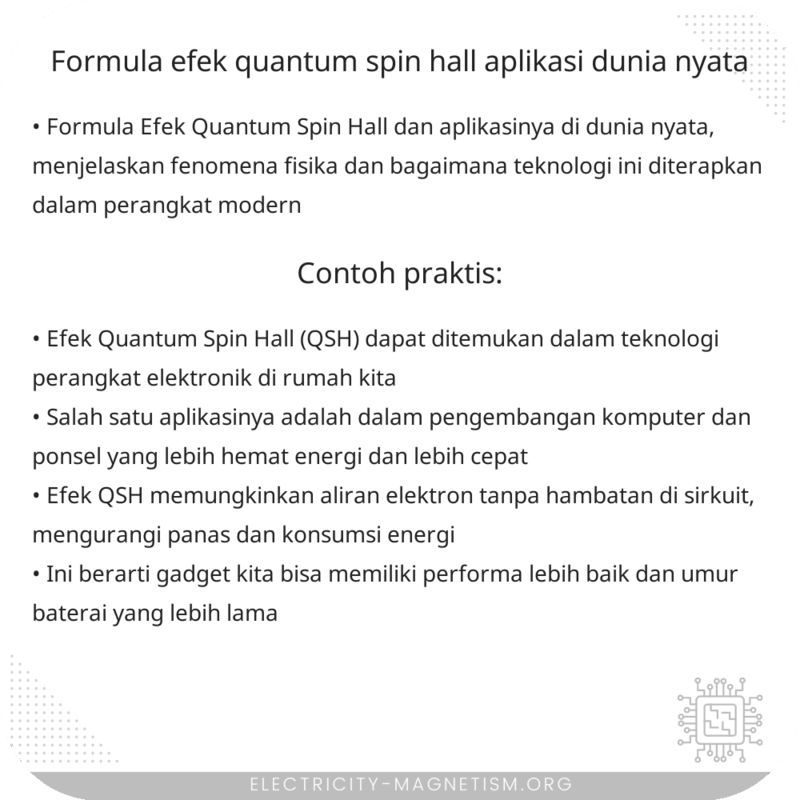 Formula Efek Quantum Spin Hall | Aplikasi Dunia Nyata