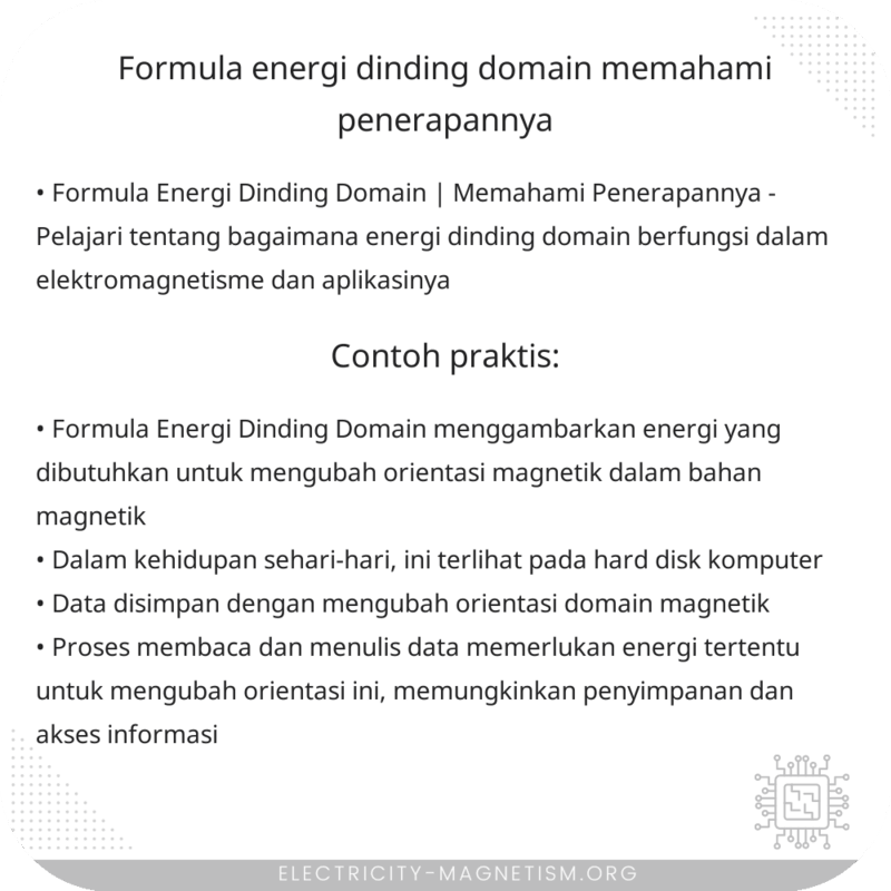 Formula Energi Dinding Domain | Memahami Penerapannya