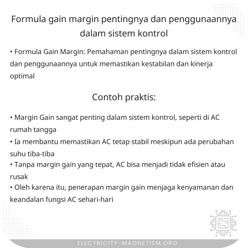 Formula Gain Margin | Pentingnya dan Penggunaannya dalam Sistem Kontrol
