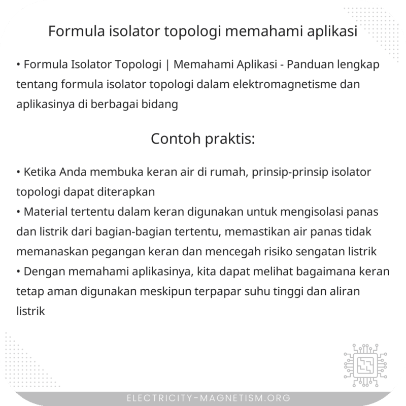 Formula Isolator Topologi | Memahami Aplikasi