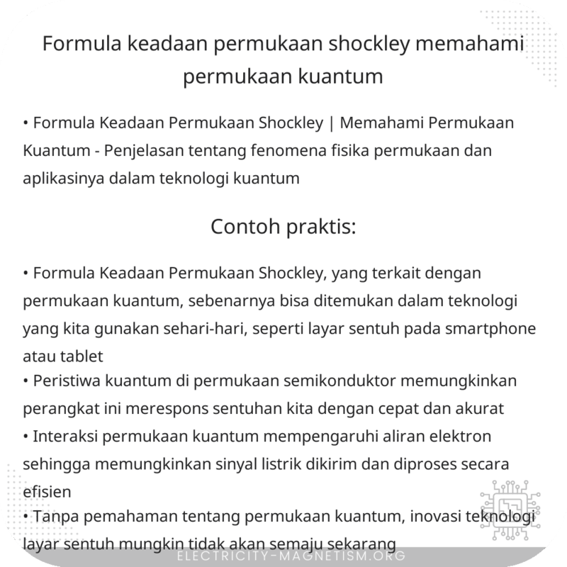 Formula Keadaan Permukaan Shockley | Memahami Permukaan Kuantum