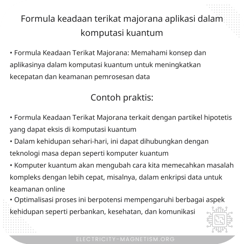 Formula Keadaan Terikat Majorana | Aplikasi dalam Komputasi Kuantum