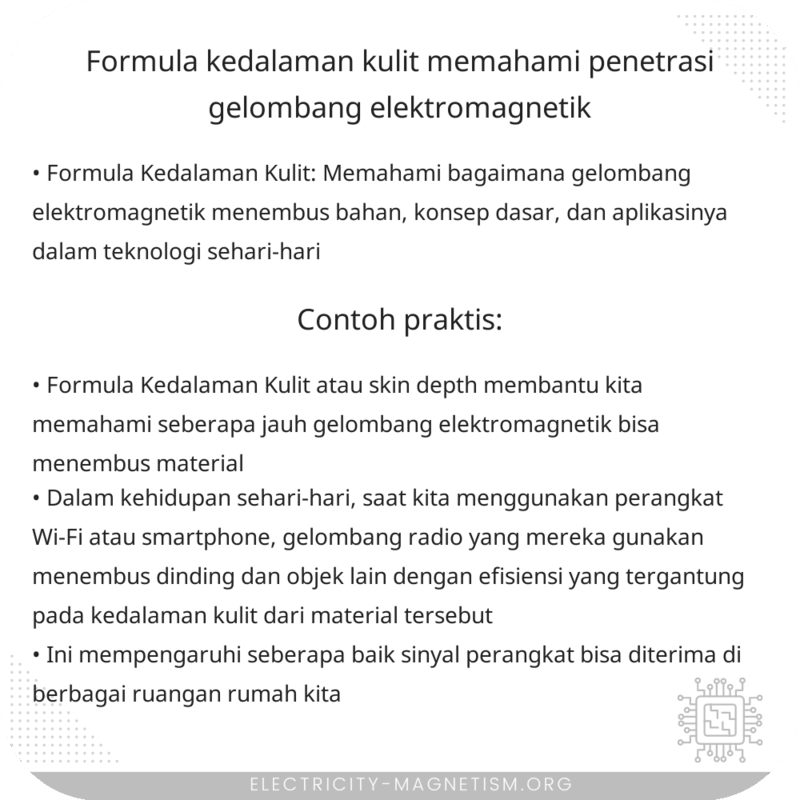 Formula Kedalaman Kulit | Memahami Penetrasi Gelombang Elektromagnetik