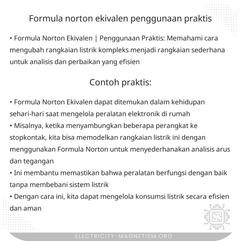 Formula Norton Ekivalen | Penggunaan Praktis
