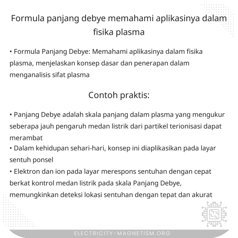 Formula Panjang Debye | Memahami Aplikasinya dalam Fisika Plasma