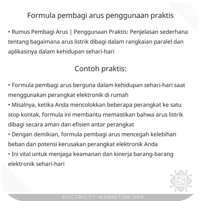 Formula Pembagi Arus | Penggunaan Praktis