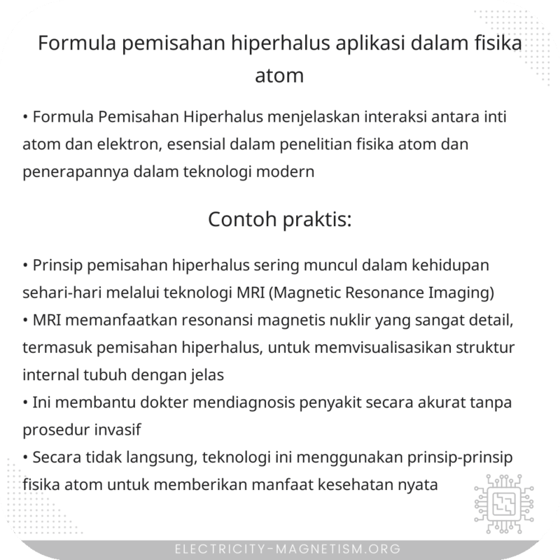 Formula Pemisahan Hiperhalus | Aplikasi dalam Fisika Atom