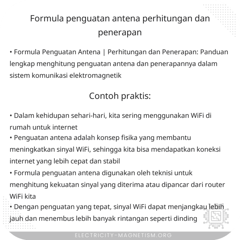Formula Penguatan Antena | Perhitungan dan Penerapan