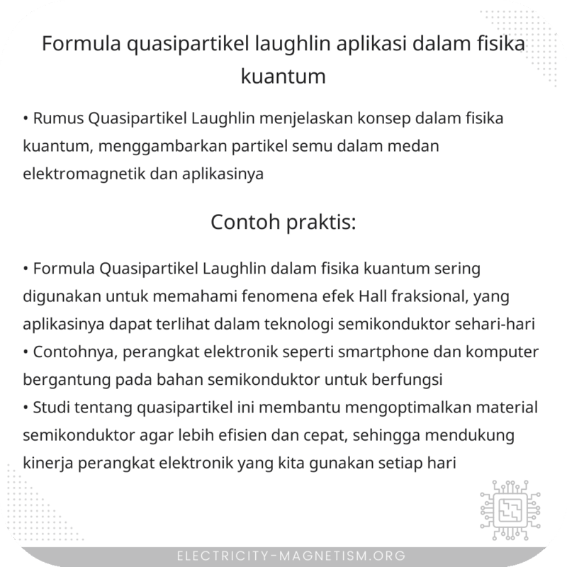 Formula Quasipartikel Laughlin | Aplikasi dalam Fisika Kuantum