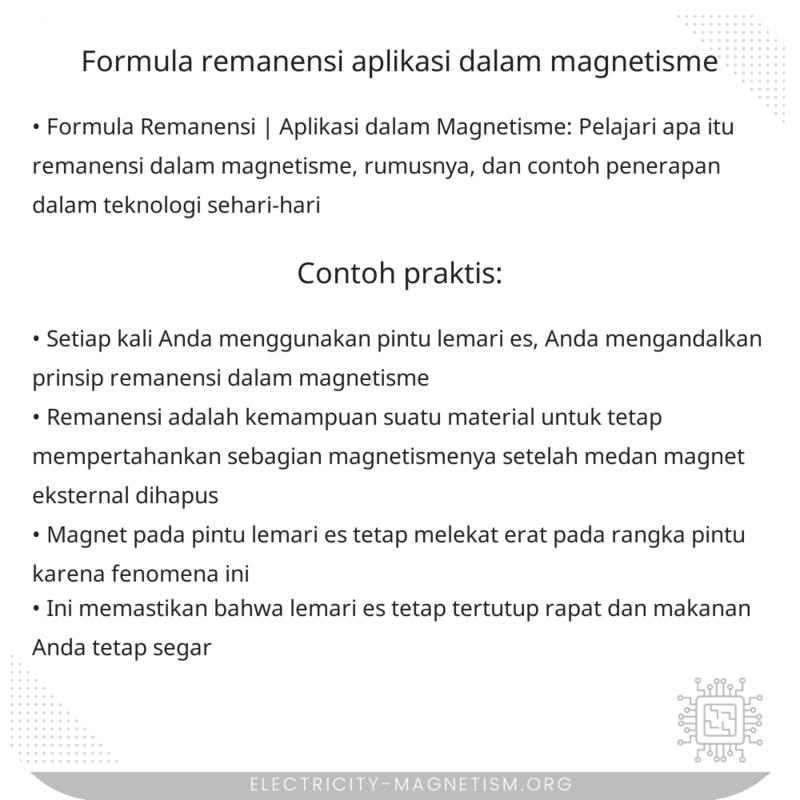Formula Remanensi | Aplikasi dalam Magnetisme
