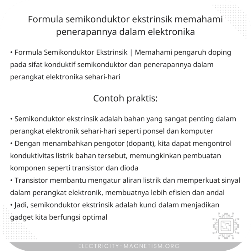 Formula Semikonduktor Ekstrinsik | Memahami Penerapannya dalam Elektronika