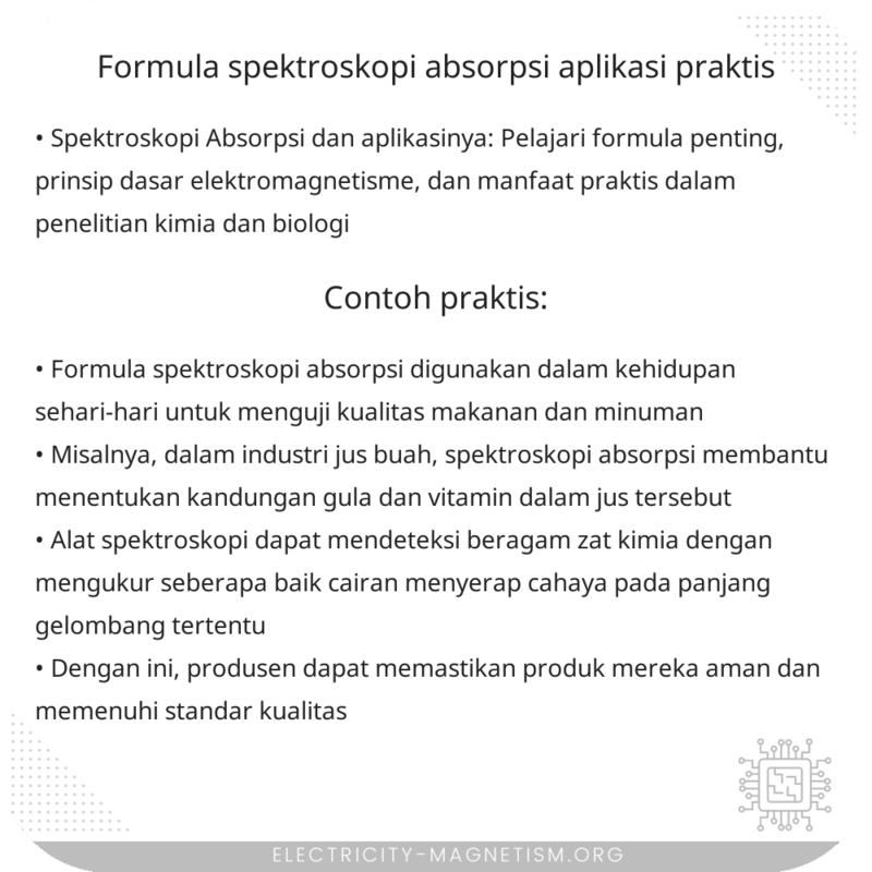 Formula Spektroskopi Absorpsi | Aplikasi Praktis
