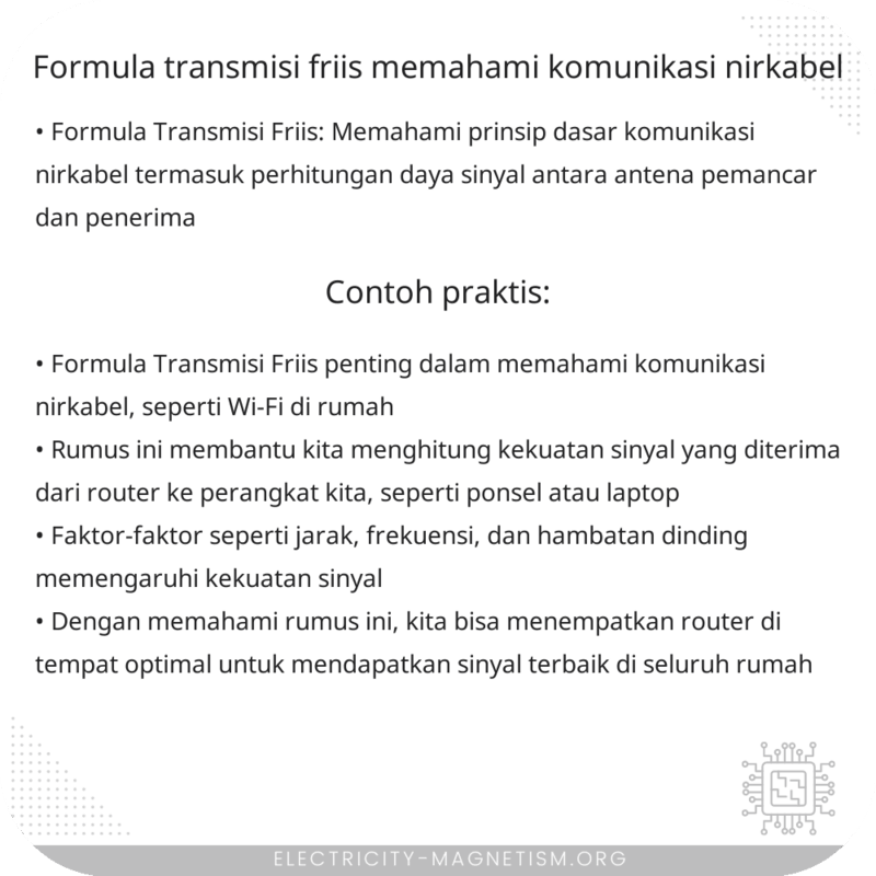 Formula Transmisi Friis | Memahami Komunikasi Nirkabel