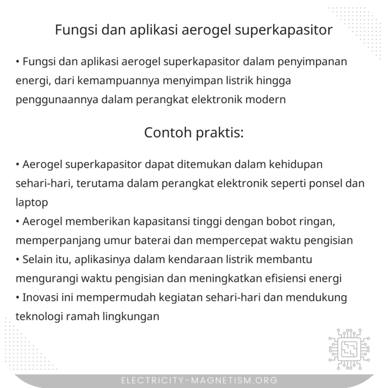 Fungsi dan Aplikasi Aerogel Superkapasitor
