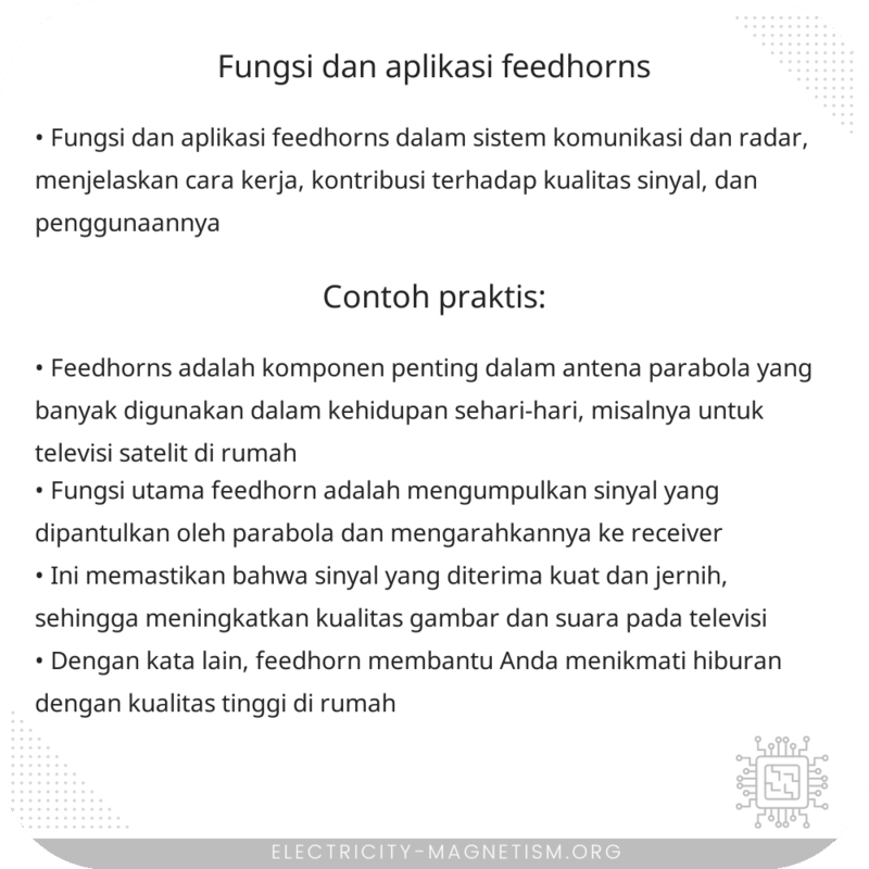 Fungsi dan Aplikasi Feedhorns