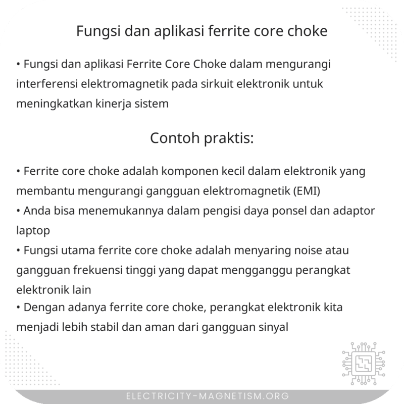 Fungsi dan Aplikasi Ferrite Core Choke