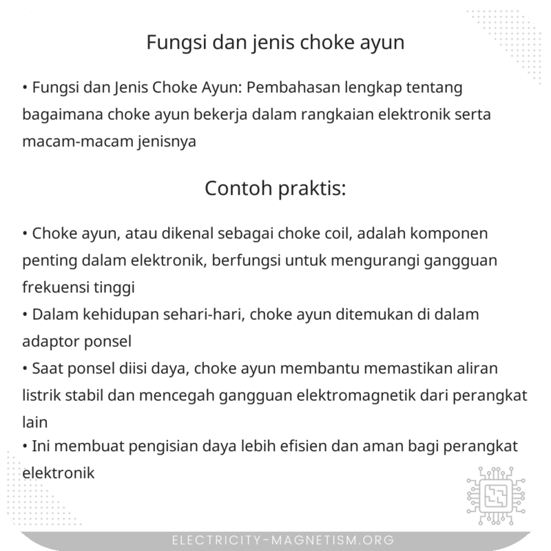 Fungsi dan Jenis Choke Ayun