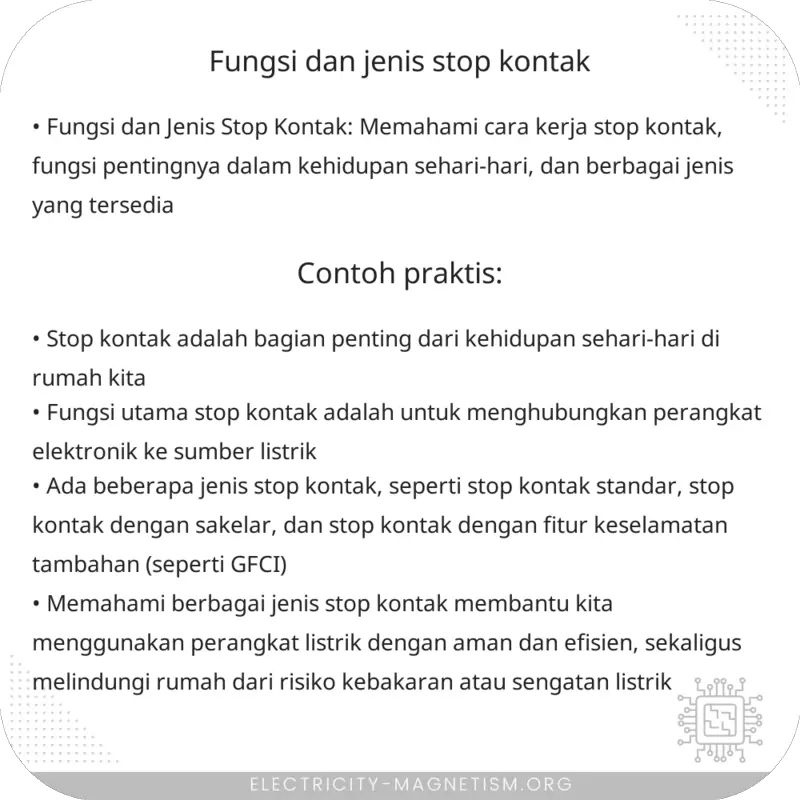 Fungsi dan Jenis Stop Kontak – Electricity – Magnetism