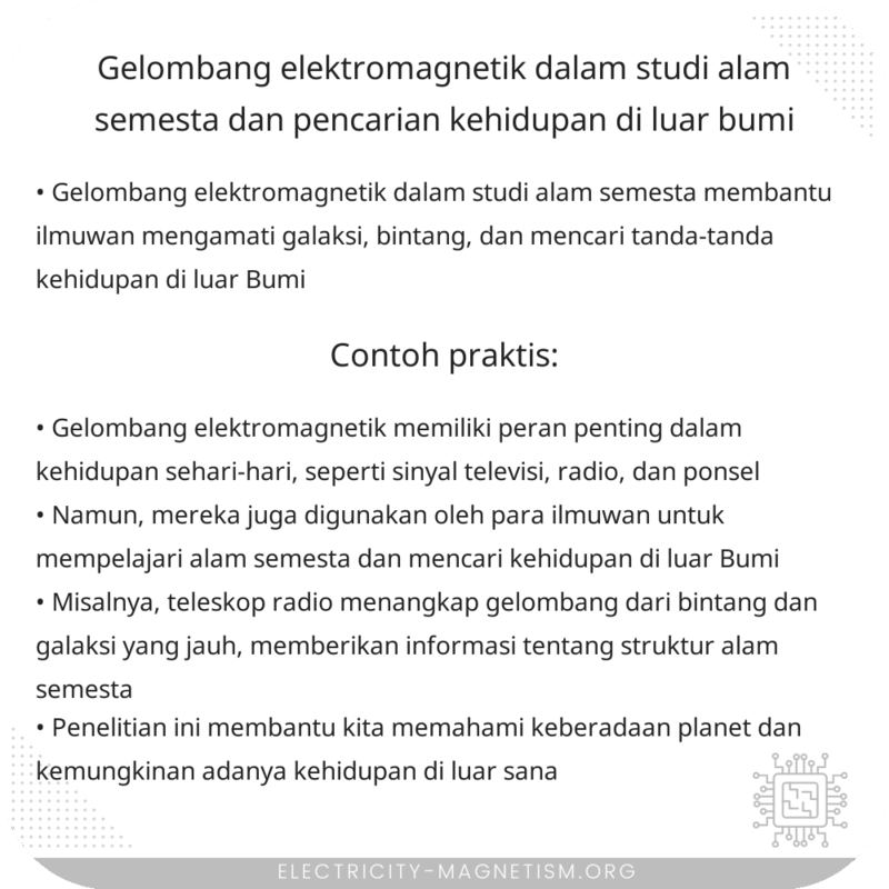 Gelombang Elektromagnetik dalam Studi Alam Semesta dan Pencarian Kehidupan di Luar Bumi