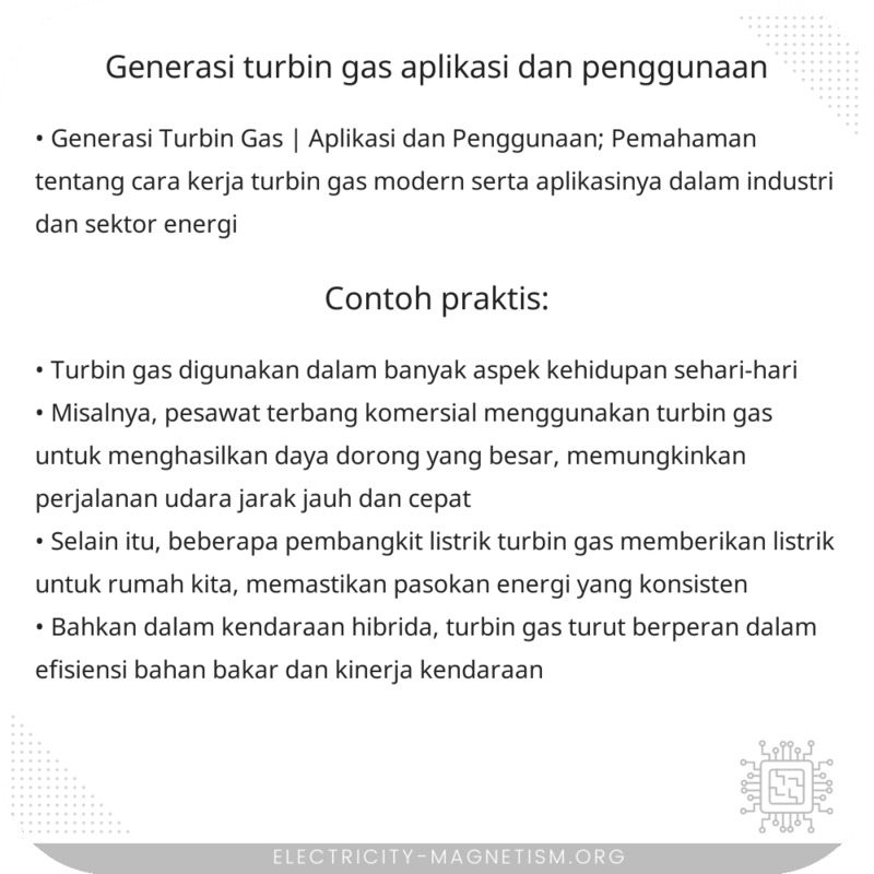 Generasi Turbin Gas | Aplikasi dan Penggunaan