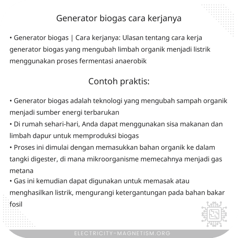 Generator Biogas | Cara Kerjanya