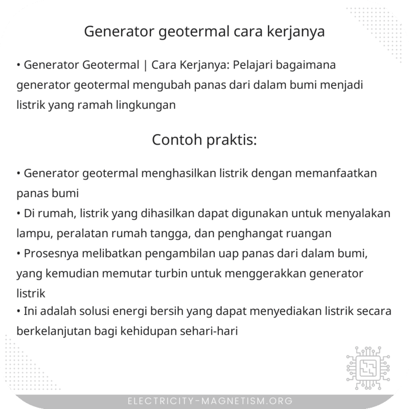 Generator Geotermal | Cara Kerjanya