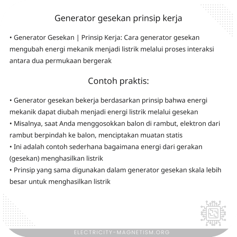 Generator Gesekan | Prinsip Kerja
