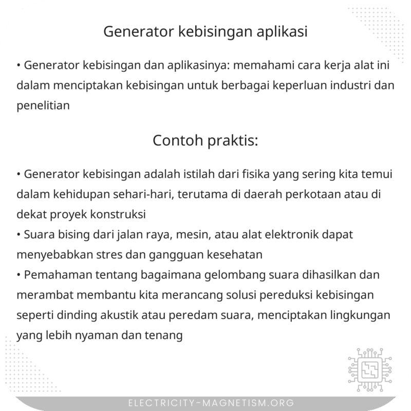 Generator Kebisingan | Aplikasi