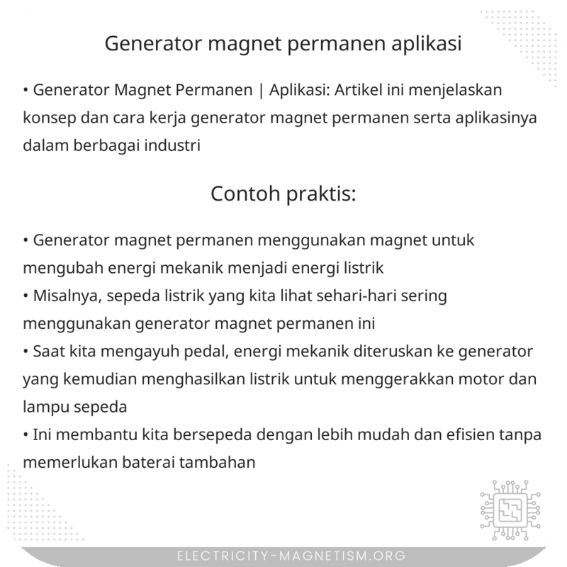 Generator Magnet Permanen | Aplikasi
