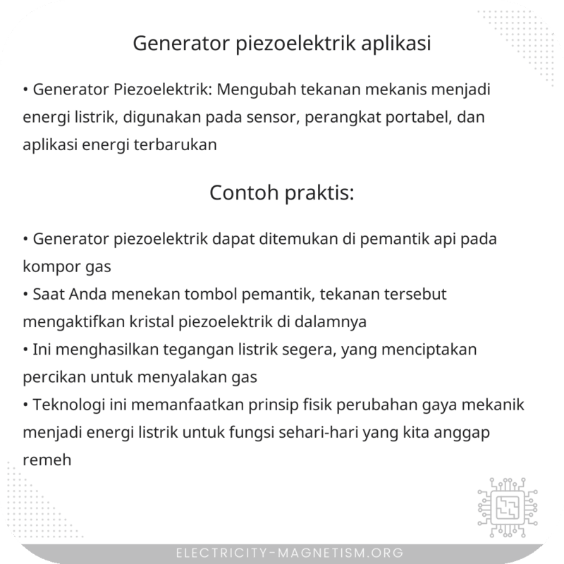 Generator Piezoelektrik | Aplikasi