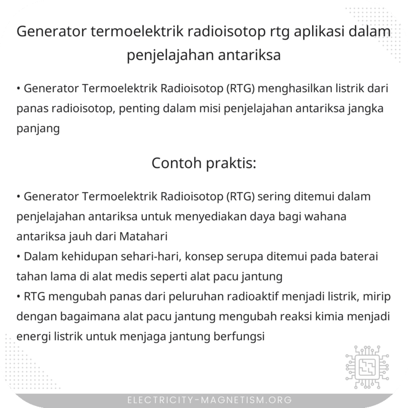 Generator Termoelektrik Radioisotop (RTG) | Aplikasi dalam Penjelajahan Antariksa