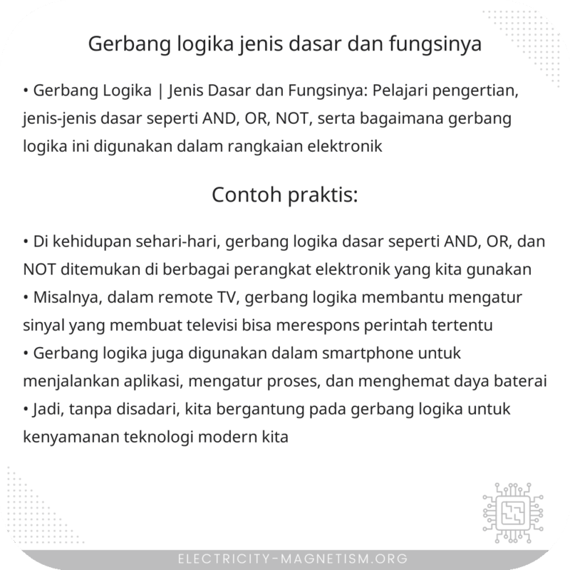 Gerbang Logika | Jenis Dasar dan Fungsinya