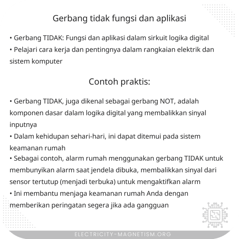 Gerbang TIDAK | Fungsi dan Aplikasi