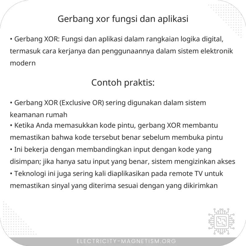 Gerbang XOR | Fungsi dan Aplikasi