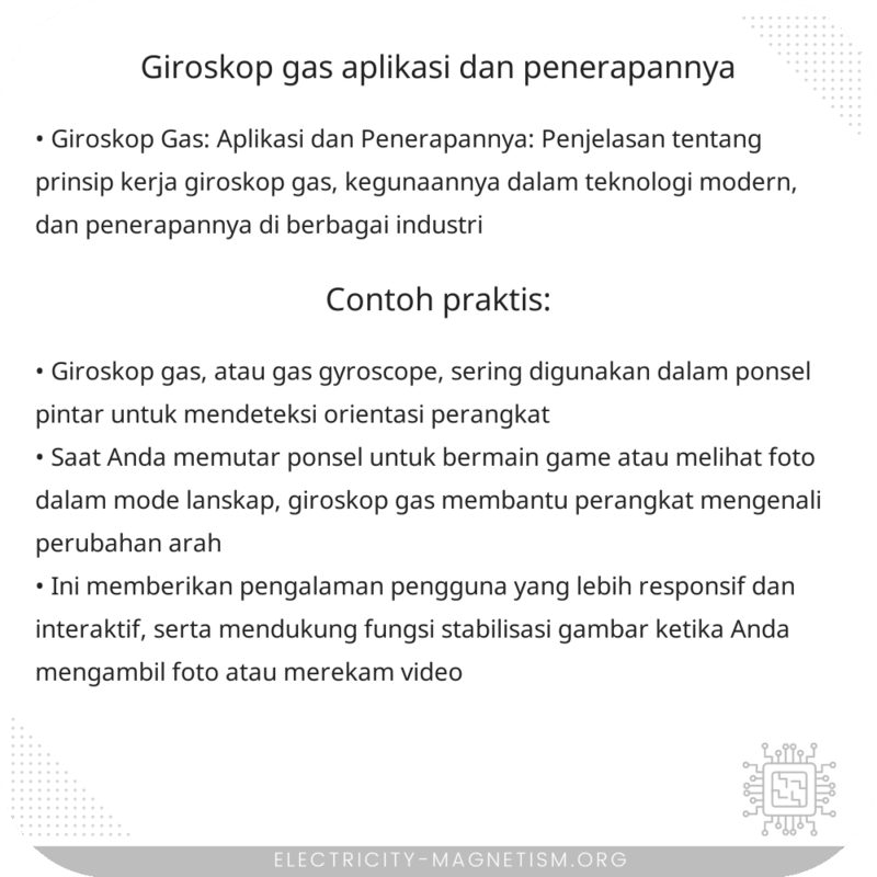 Giroskop Gas: Aplikasi dan Penerapannya