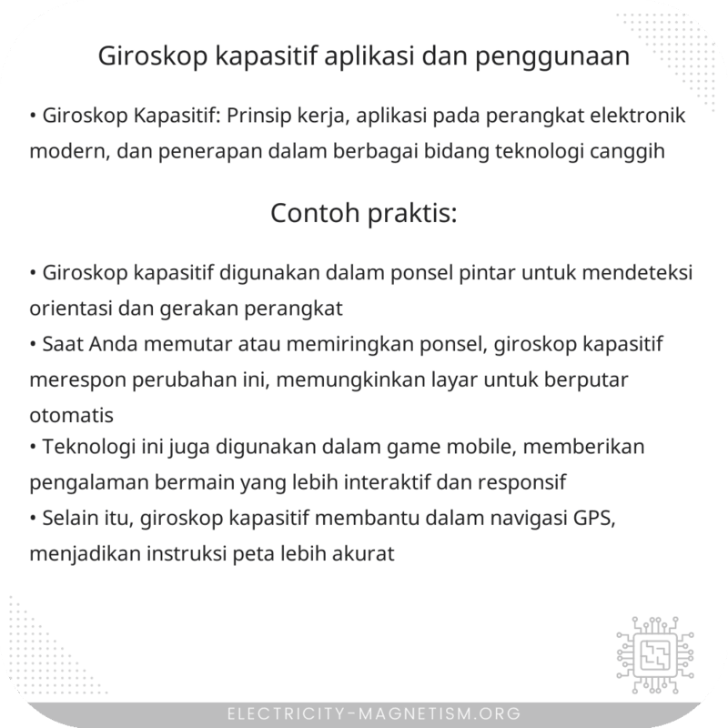 Giroskop Kapasitif | Aplikasi dan Penggunaan