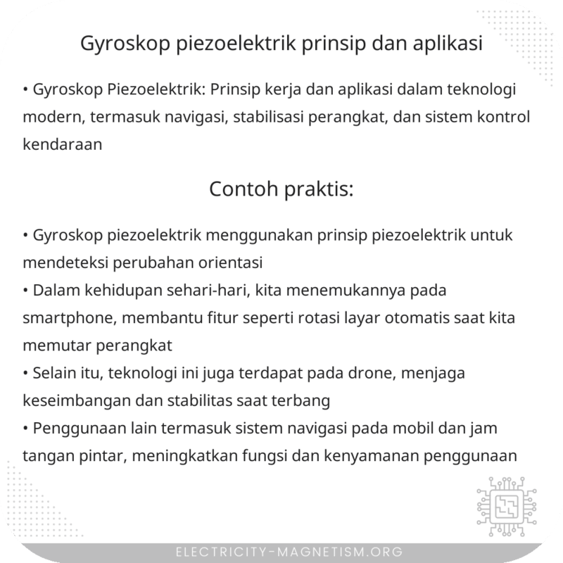 Gyroskop Piezoelektrik | Prinsip dan Aplikasi