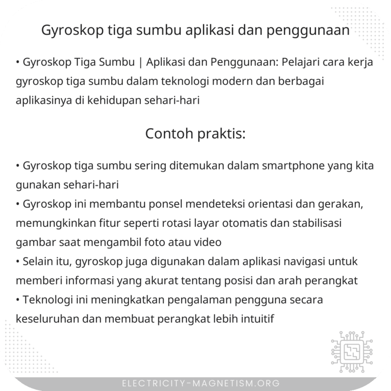 Gyroskop Tiga Sumbu | Aplikasi dan Penggunaan